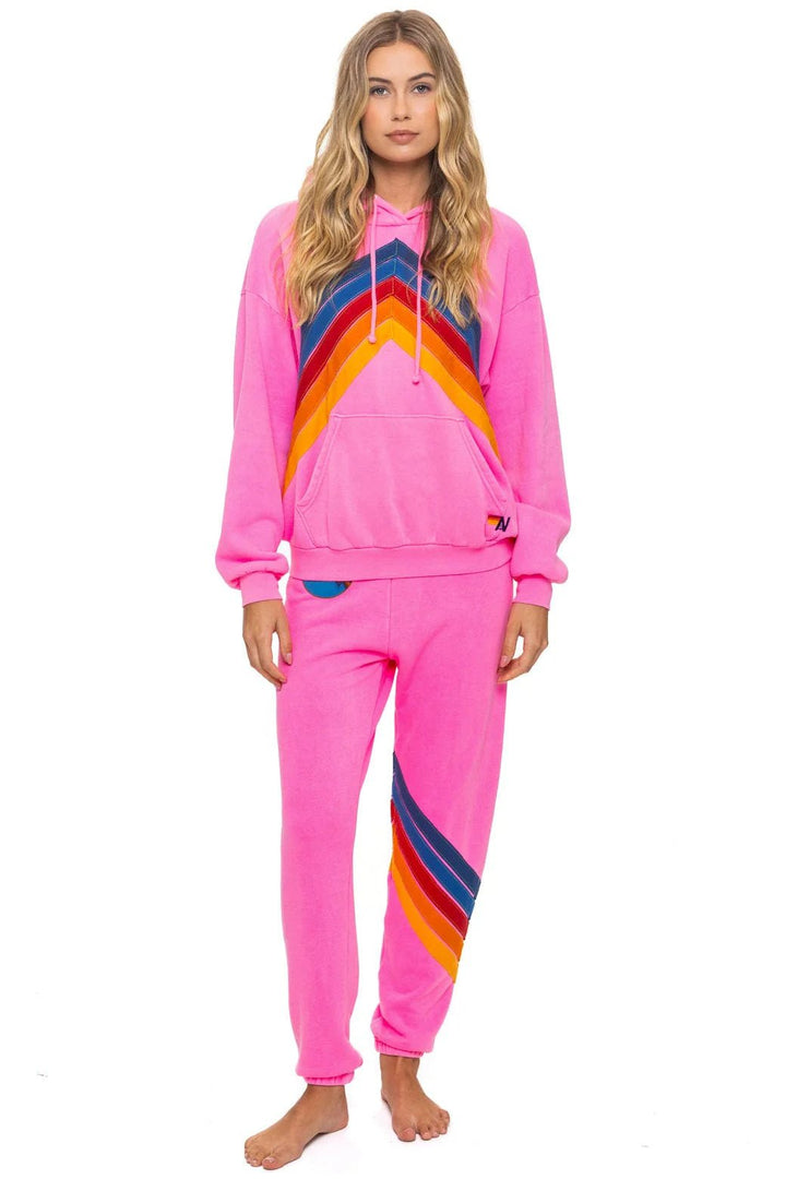 AV Mountain Stitch Chevron Pullover in Neon Pink - obligato