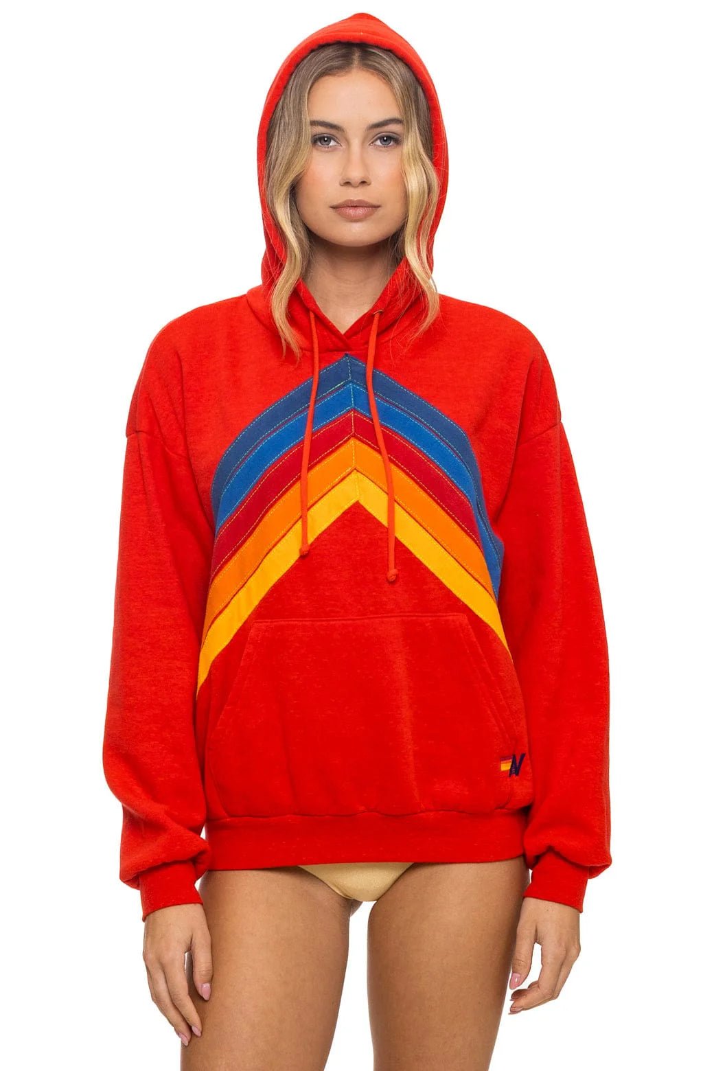 AV Mountain Stitch Chevron Pullover in Red - obligato