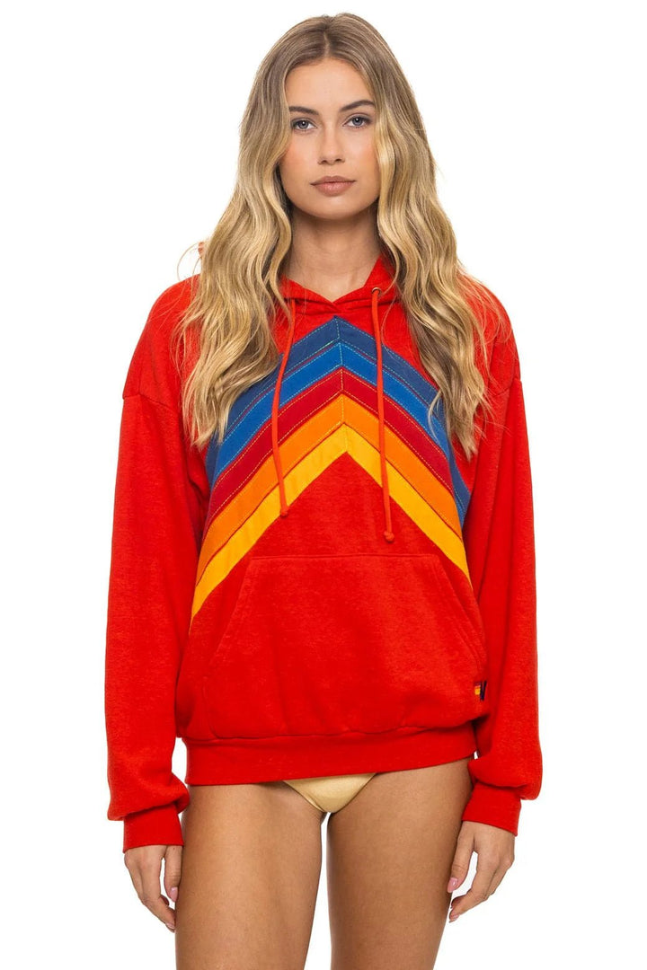 AV Mountain Stitch Chevron Pullover in Red - obligato