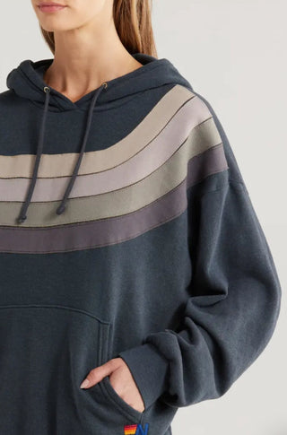 AV Wave Stripe Hoodie in Charcoal - obligato