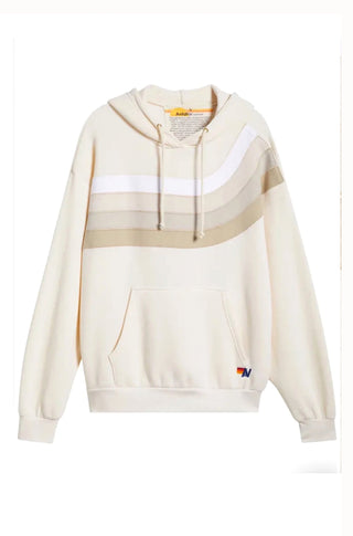 AV Wave Stripe Hoodie in Vintage White - obligato