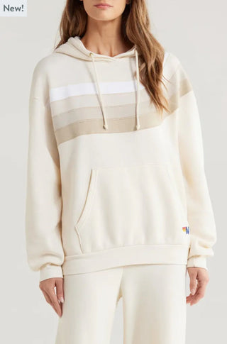 AV Wave Stripe Hoodie in Vintage White - obligato