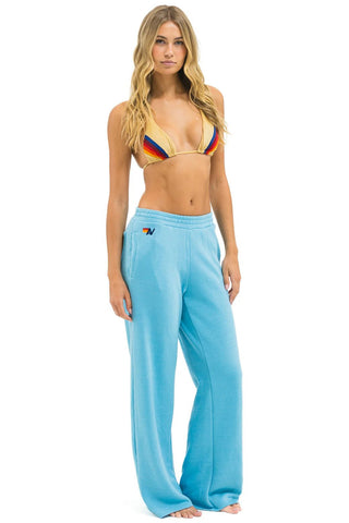 AV Wide Leg Sweatpant in Turquoise - obligato