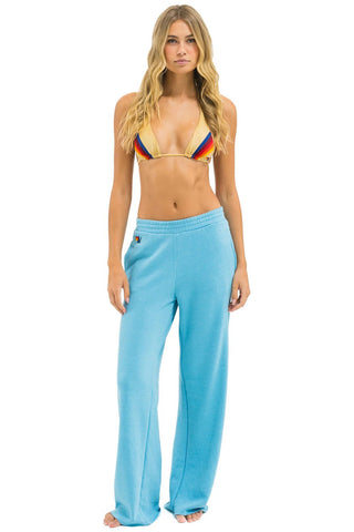 AV Wide Leg Sweatpant in Turquoise - obligato