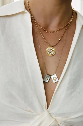 'AVE MARIA' Mother Pearl Heart Necklace - obligato