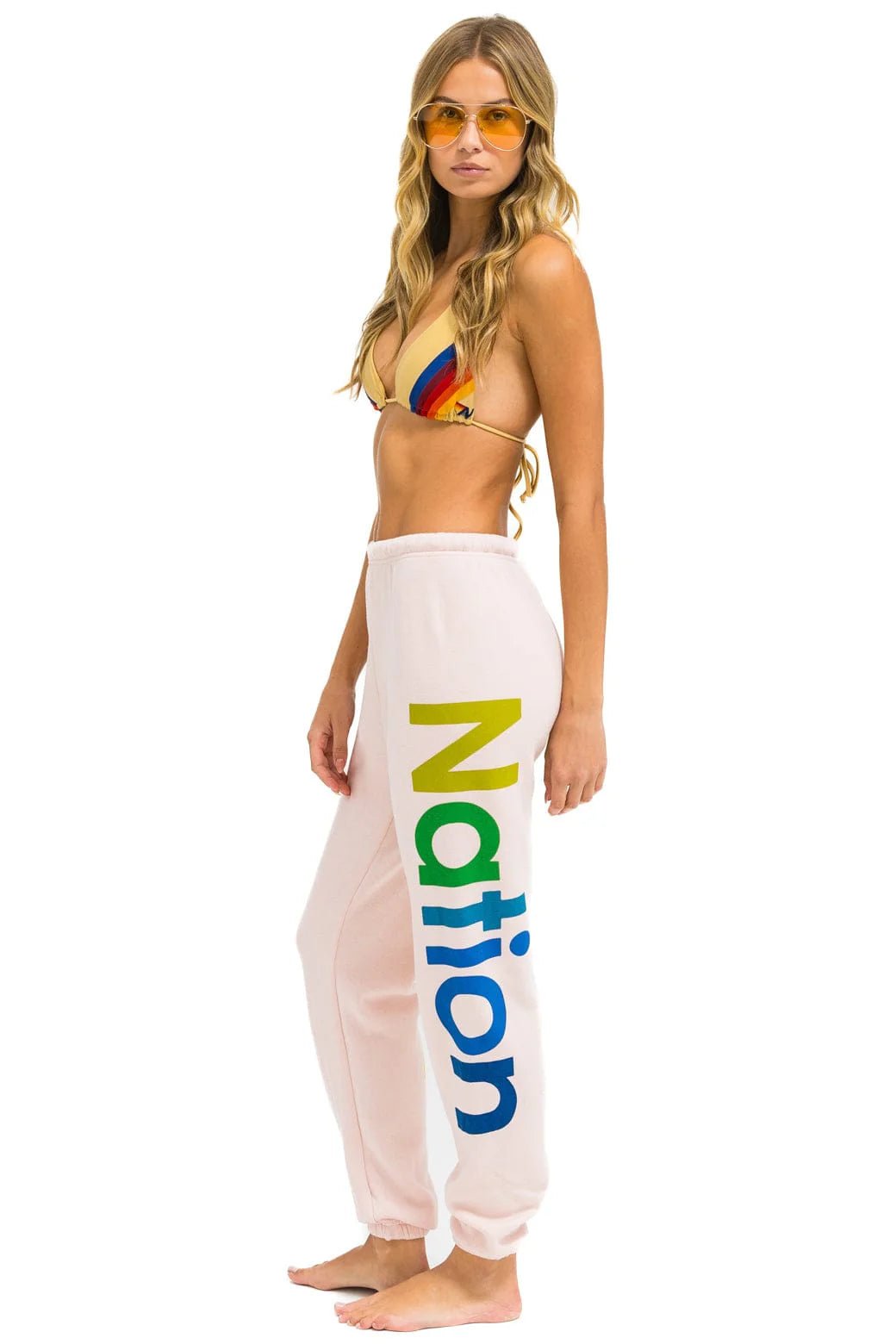 Aviator Nation 2 womens sweatpants in Light Pink - obligato