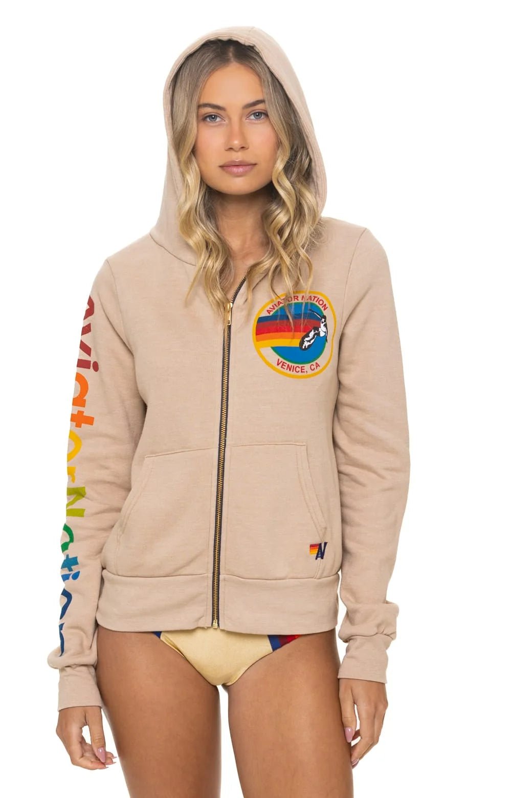 Aviator Nation Venice Hoodie in Sand - obligato