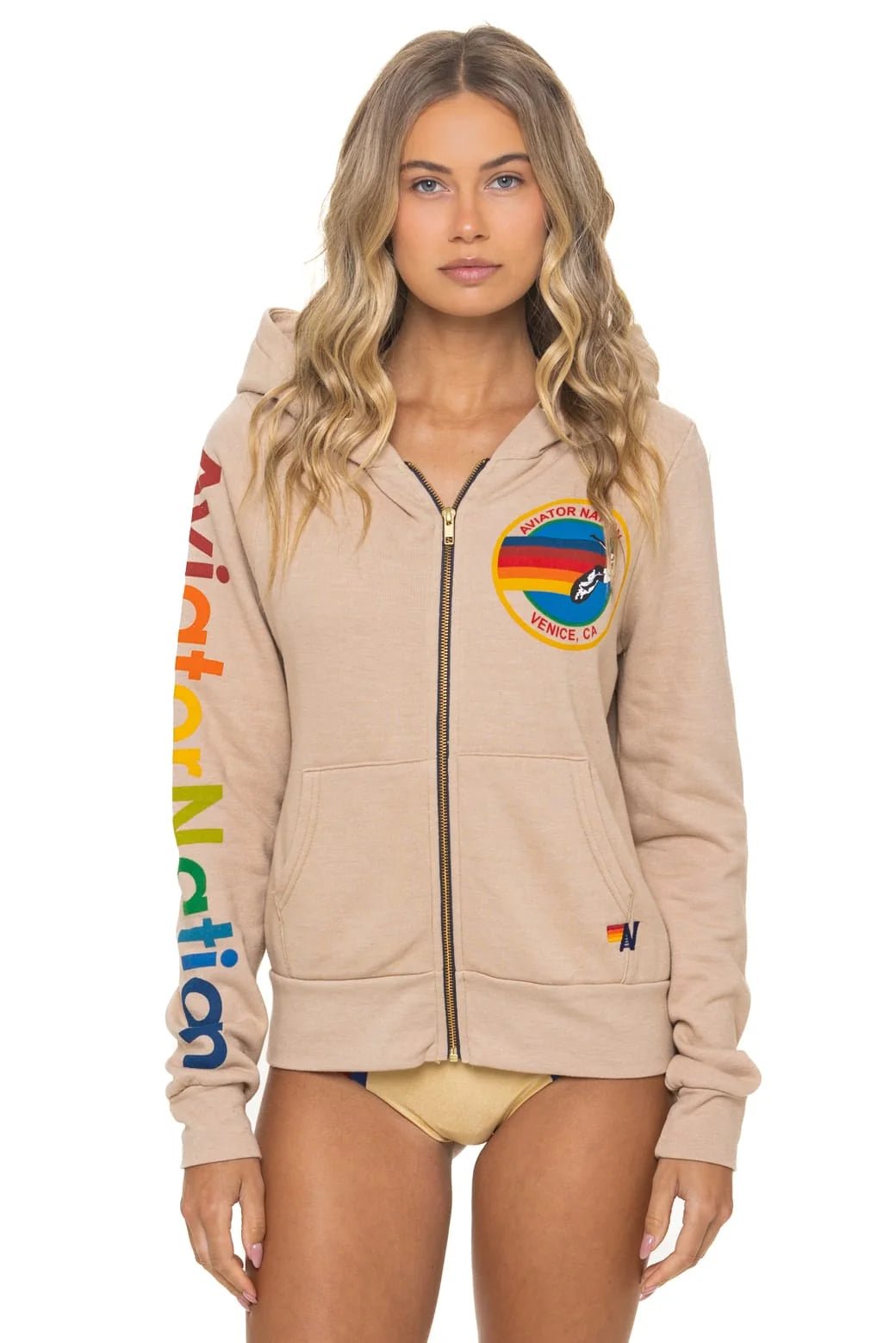 Aviator Nation Venice Hoodie in Sand - obligato