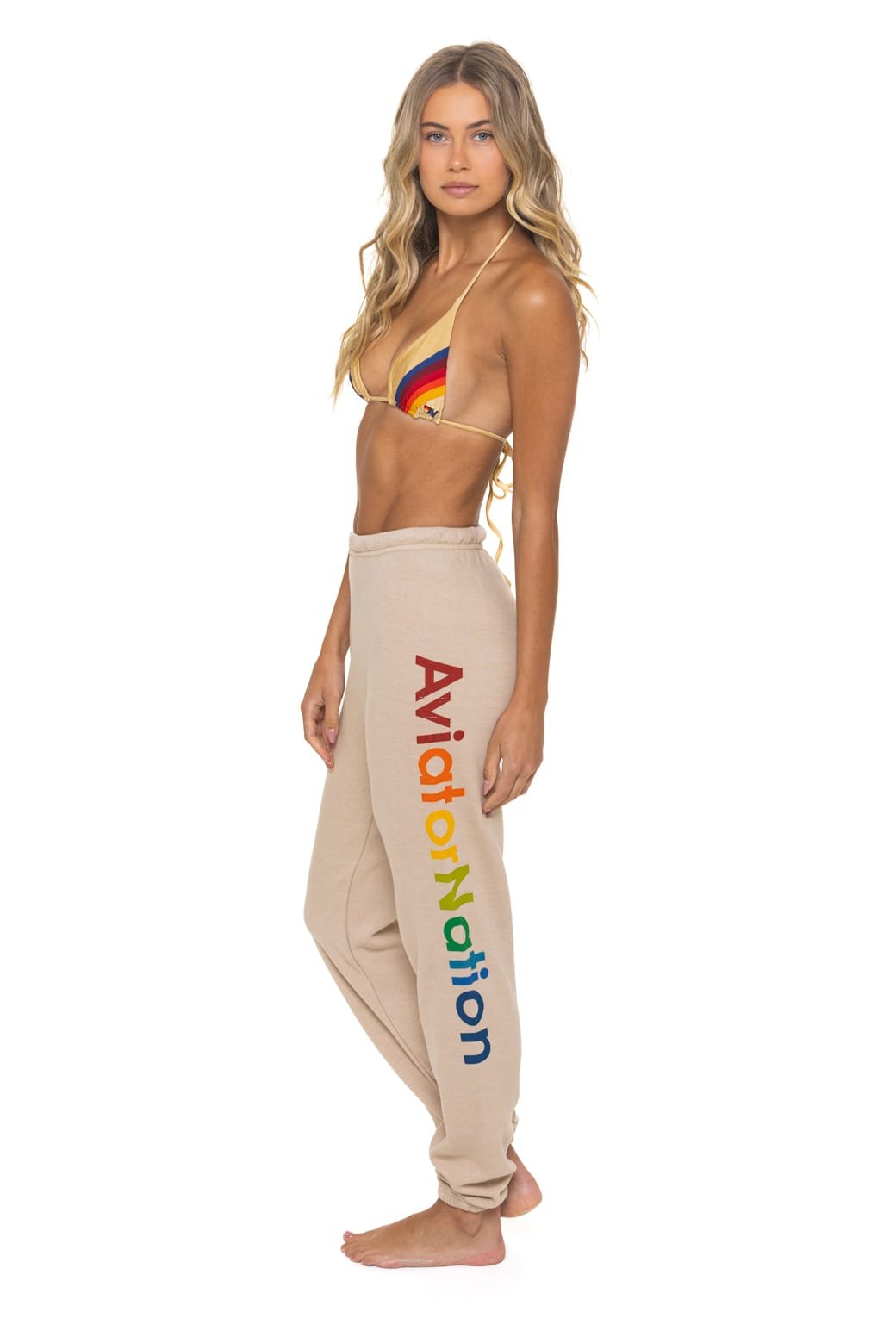 Aviator Nation Venice Sweatpants in Sand - obligato