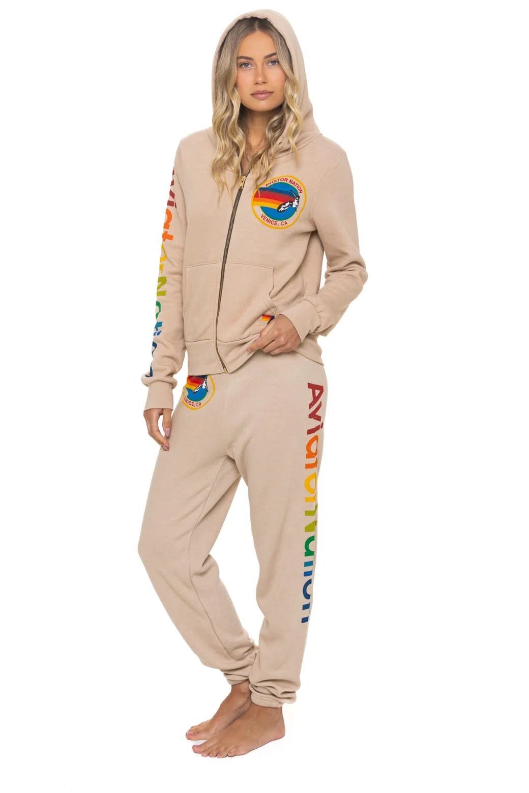 Aviator Nation Venice Sweatpants in Sand - obligato