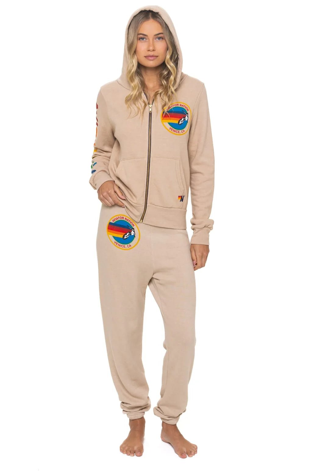 Aviator Nation Venice Sweatpants in Sand - obligato