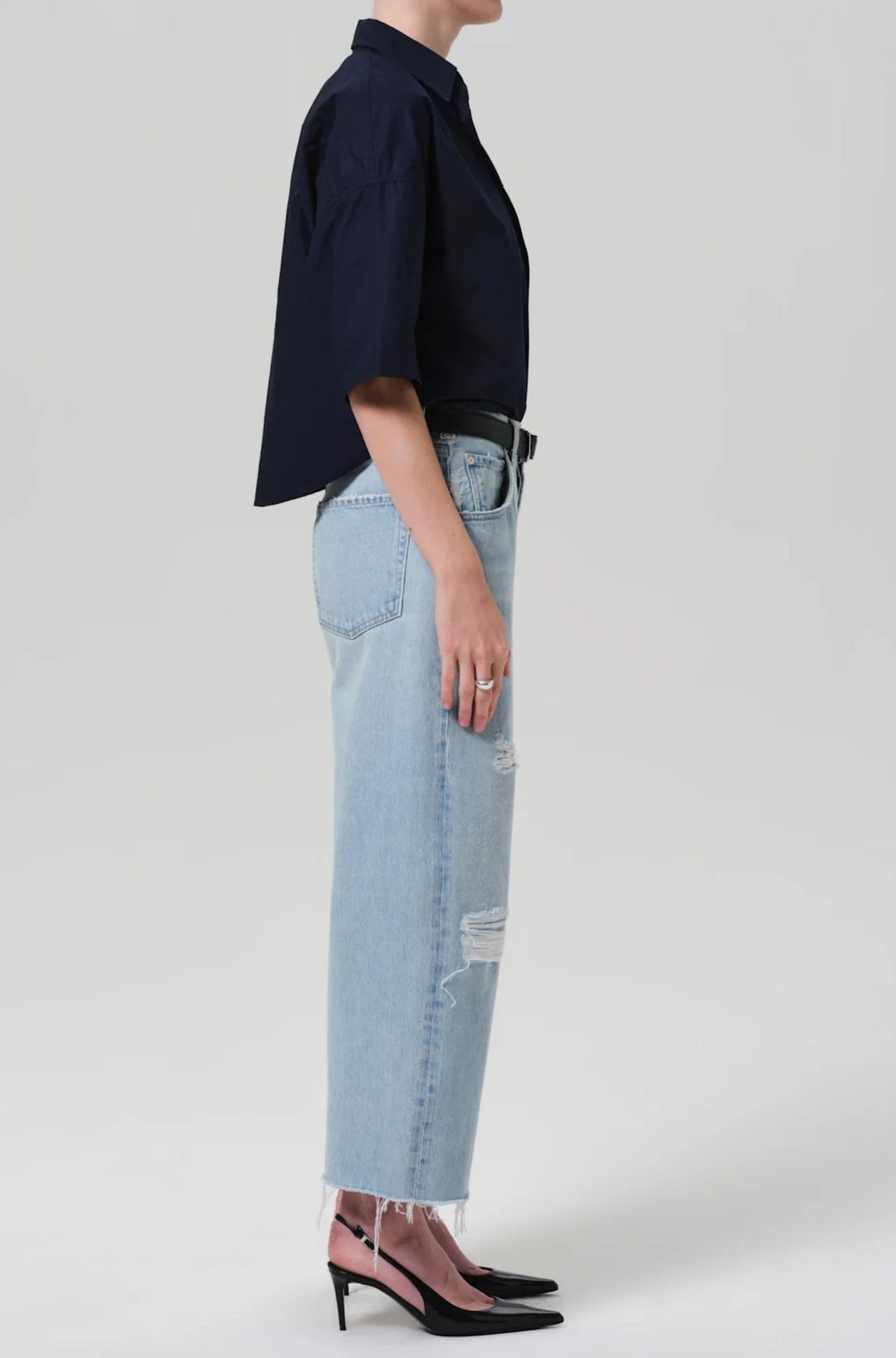 Ayla Raw Hem Crop In Vaquero - obligato