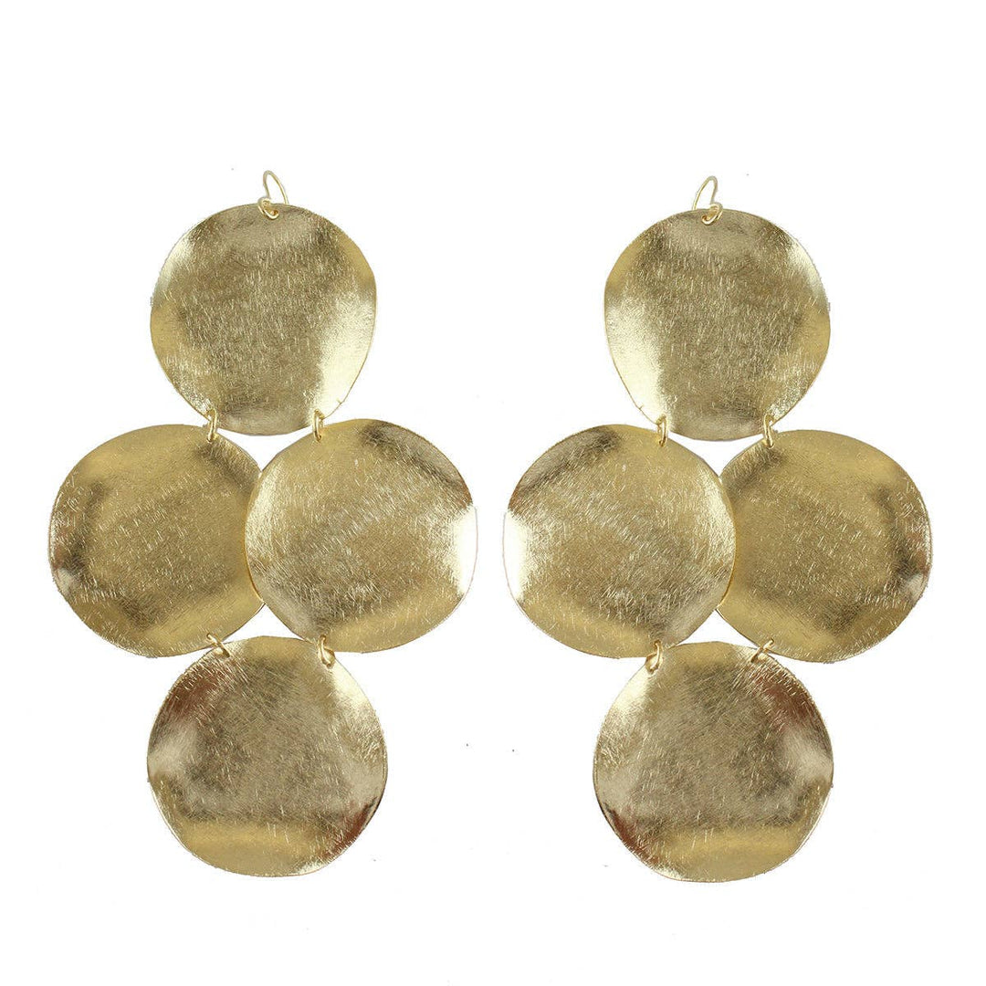Alexia Statement Coin Earrings: Gold Plated