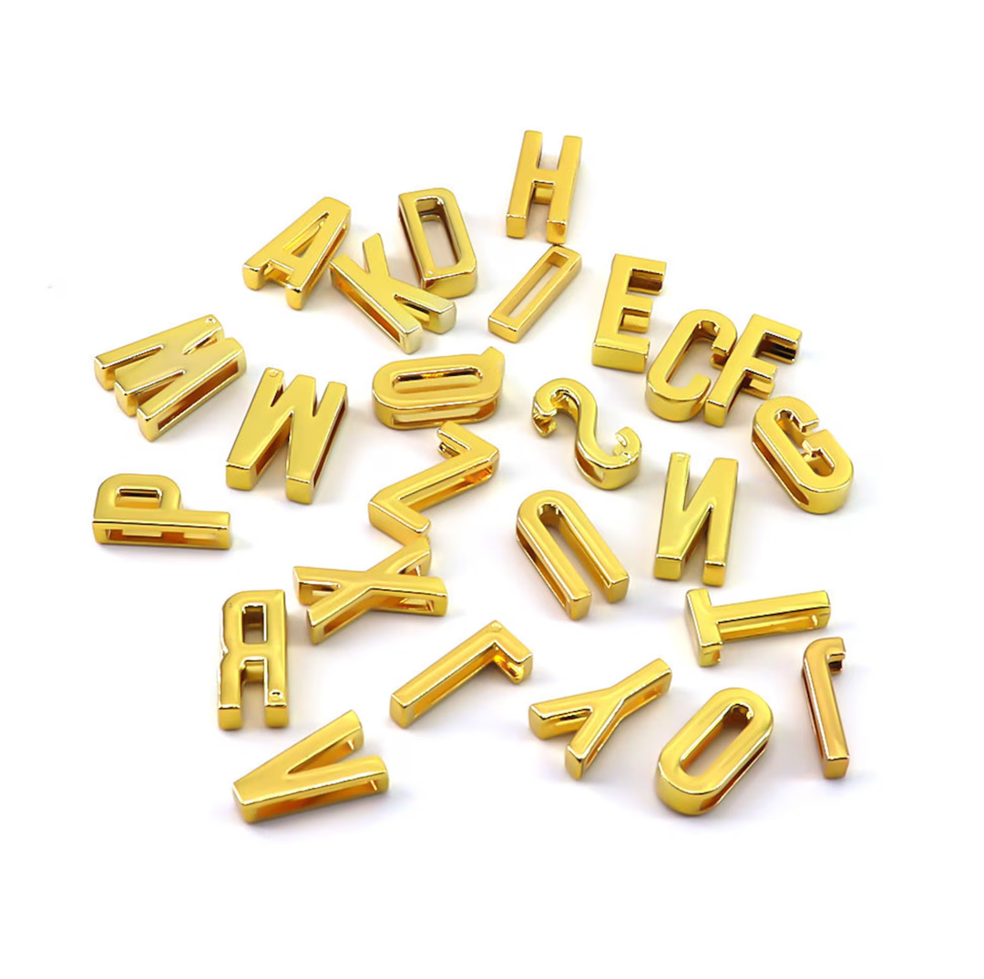 Gold Large Letter Bandana Slides: B