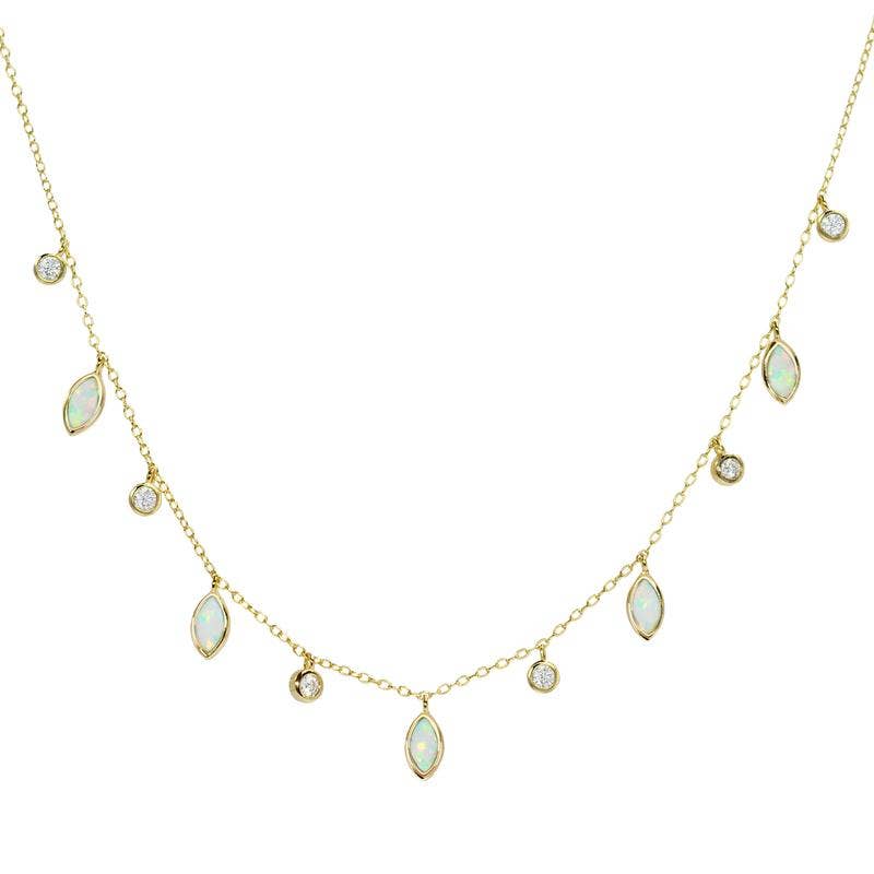 Drops of Spring Opal Choker Necklace: Tangerine Opal