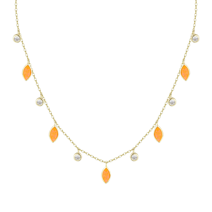 Drops of Spring Opal Choker Necklace: Tangerine Opal