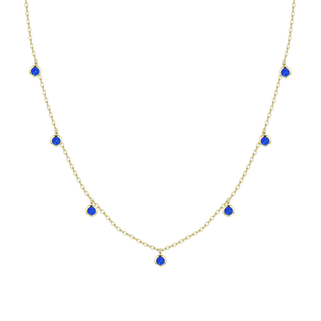 Opal Dew Drops Reversible Layering Necklace: White Opal