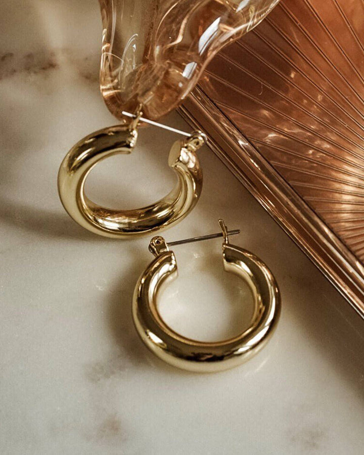 Baby Amalfi Tube Hoops - Gold - obligato