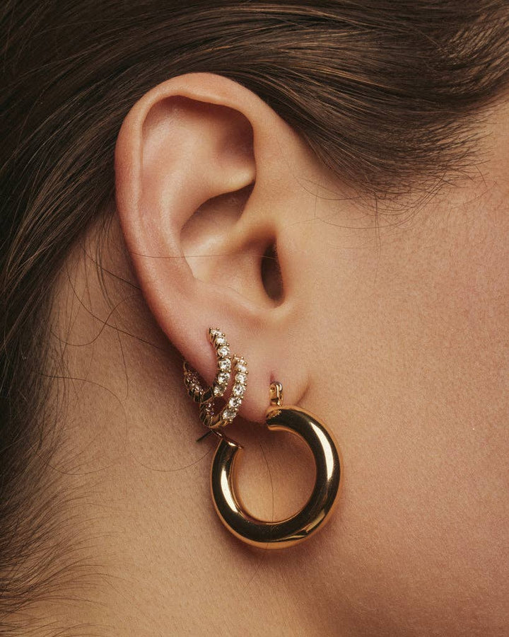 Baby Amalfi Tube Hoops - Gold - obligato
