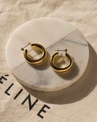 Baby Amalfi Tube Hoops - Gold - obligato