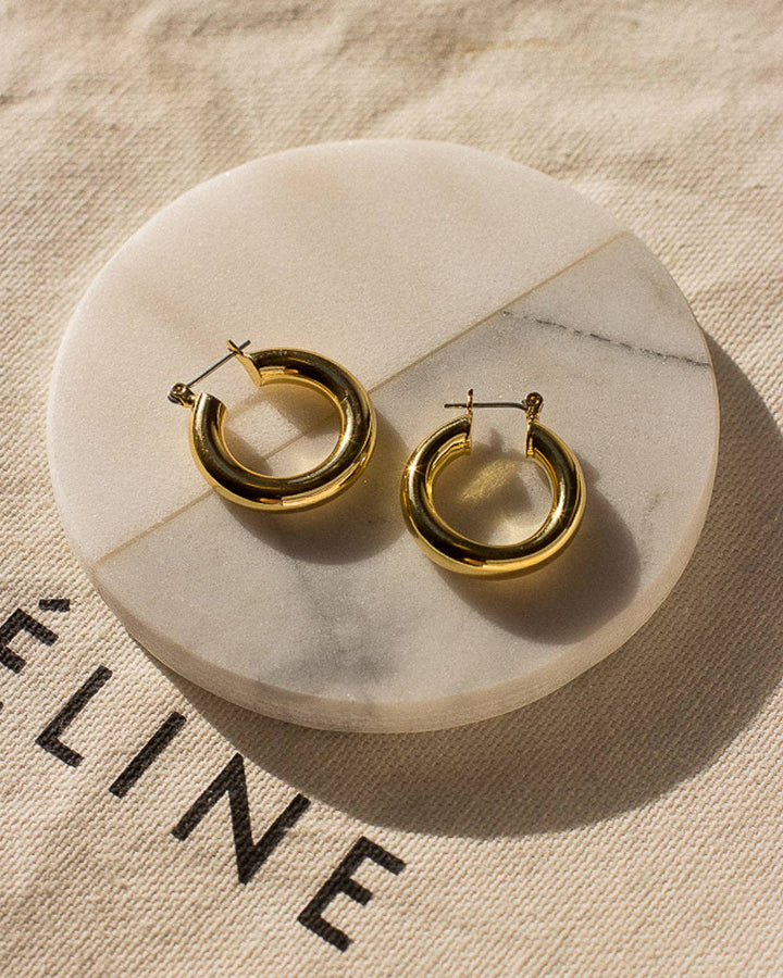 Baby Amalfi Tube Hoops - Gold - obligato