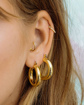 Baby Amalfi Tube Hoops - Gold - obligato