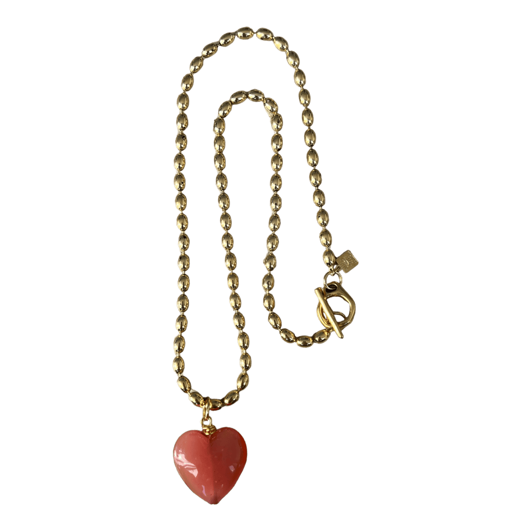 Bacio Mini Glass Heart Necklace: Periwinkle Blue - obligato