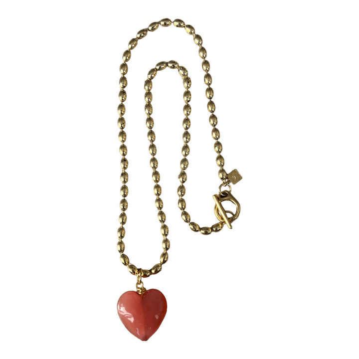 Bacio Mini Glass Heart Necklace: Periwinkle Blue - obligato