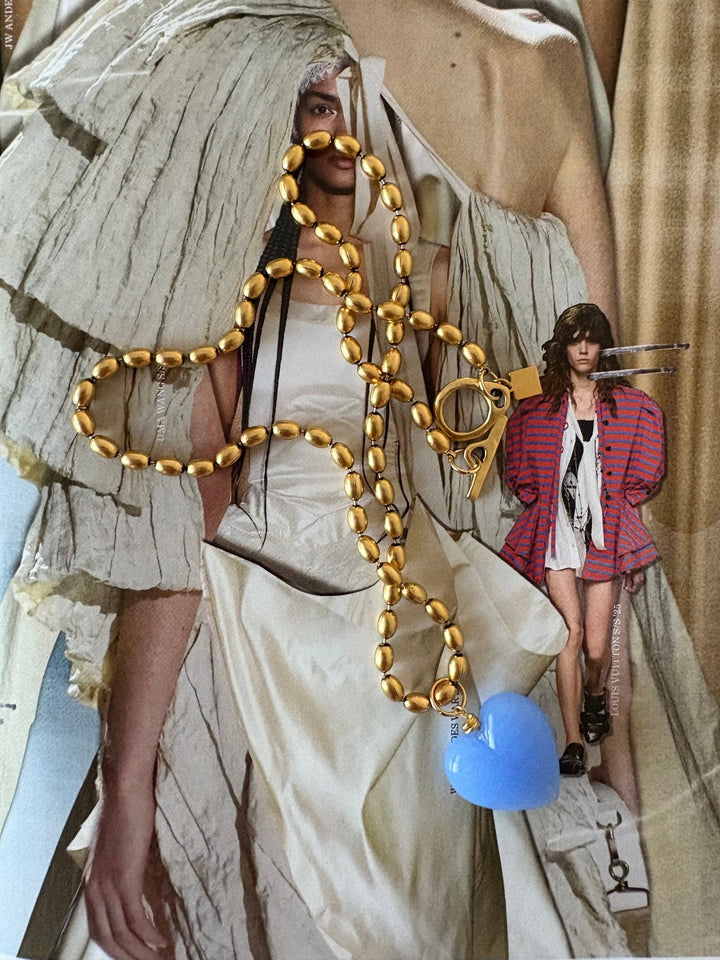 Bacio Mini Glass Heart Necklace: Periwinkle Blue - obligato