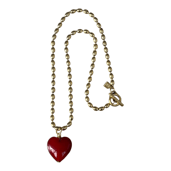 Bacio Mini Glass Heart Necklace: Periwinkle Blue - obligato