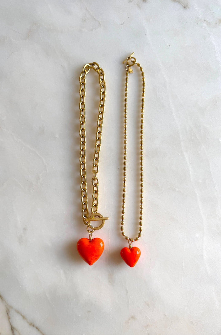 Bacio Necklace in Orange - obligato