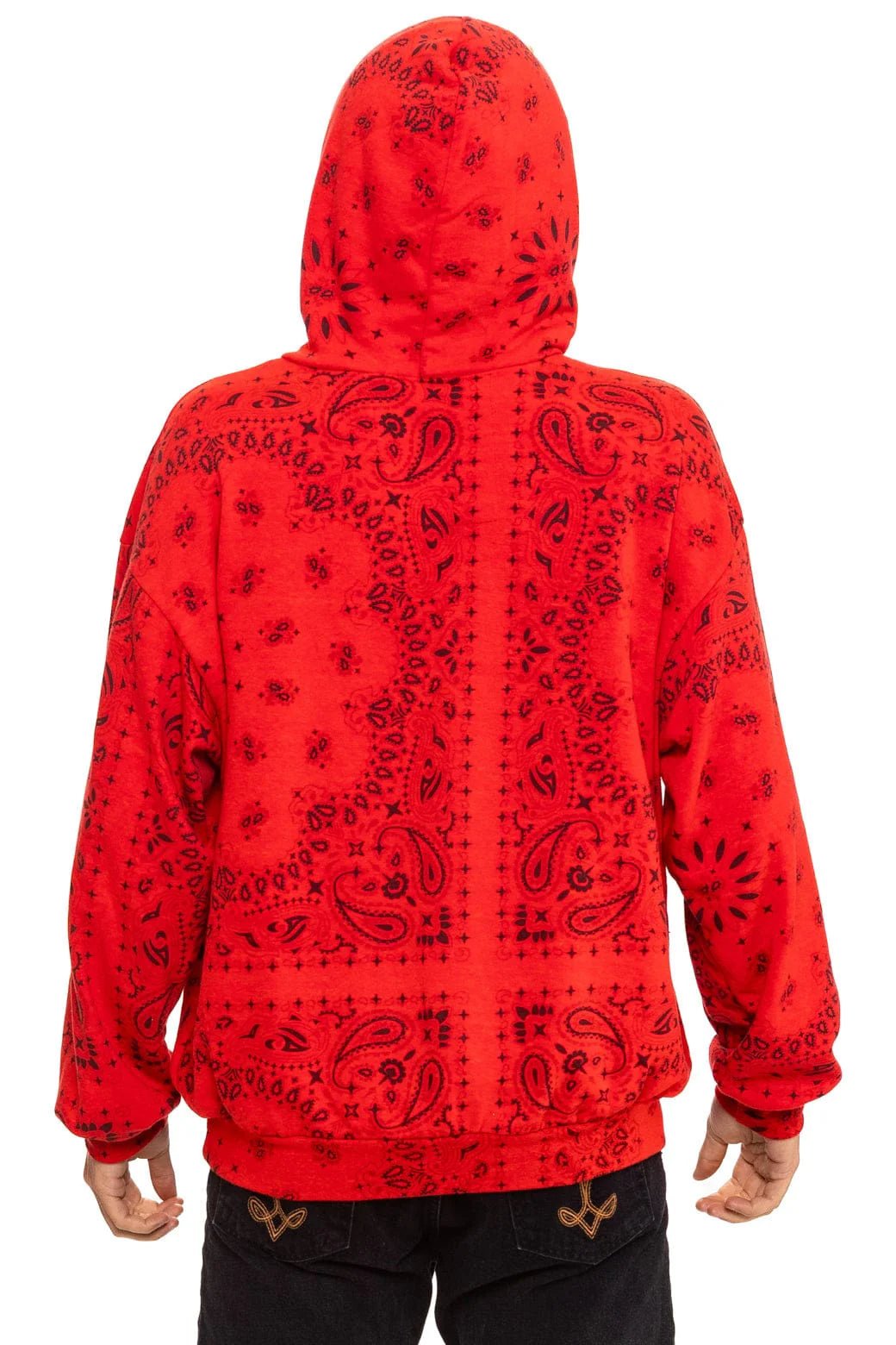 Bandana Lover Pullover Hoodie Relaxed in Flash Red - obligato