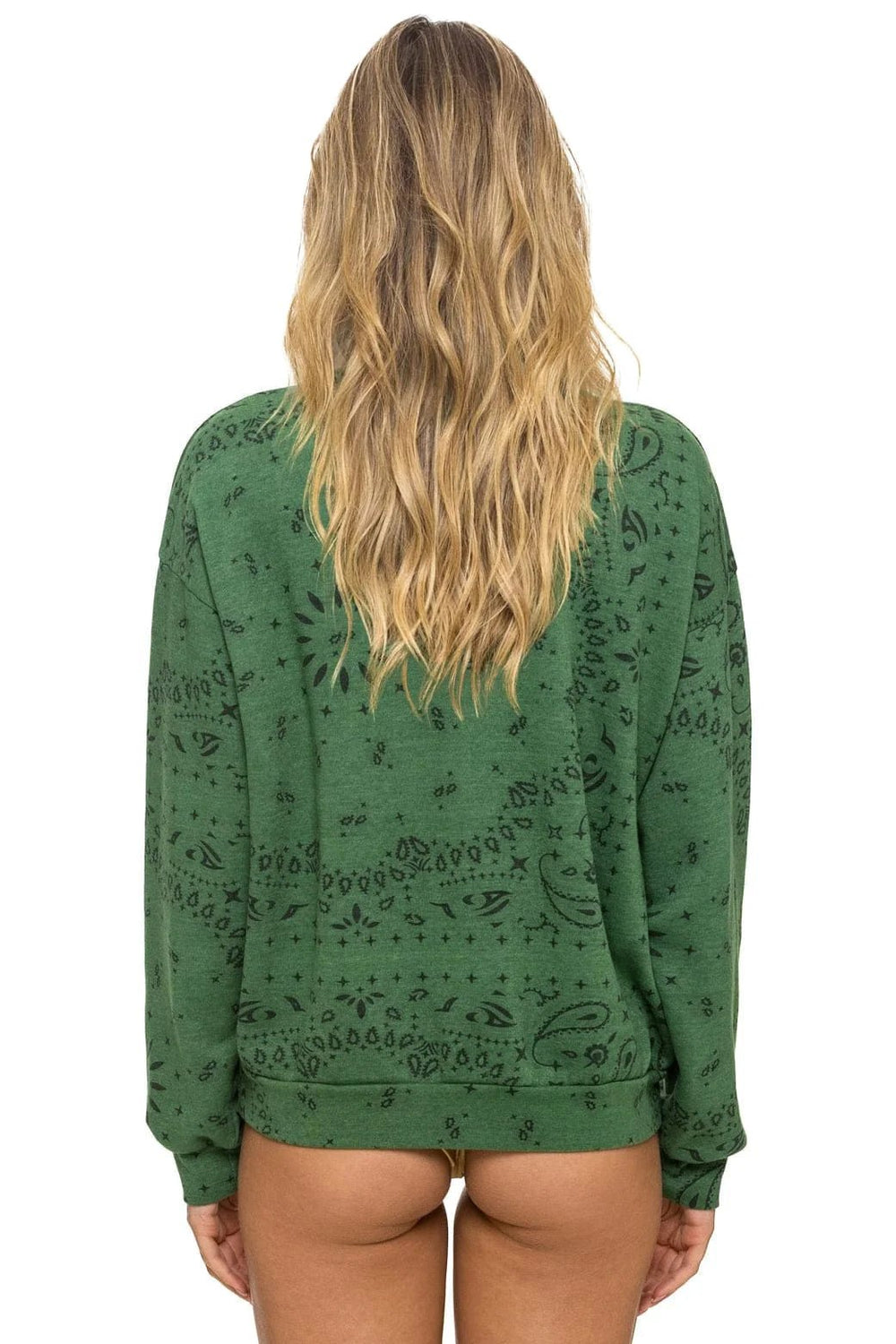 BANDANA RELAXED CREW SWEATSHIRT - PALM - obligato