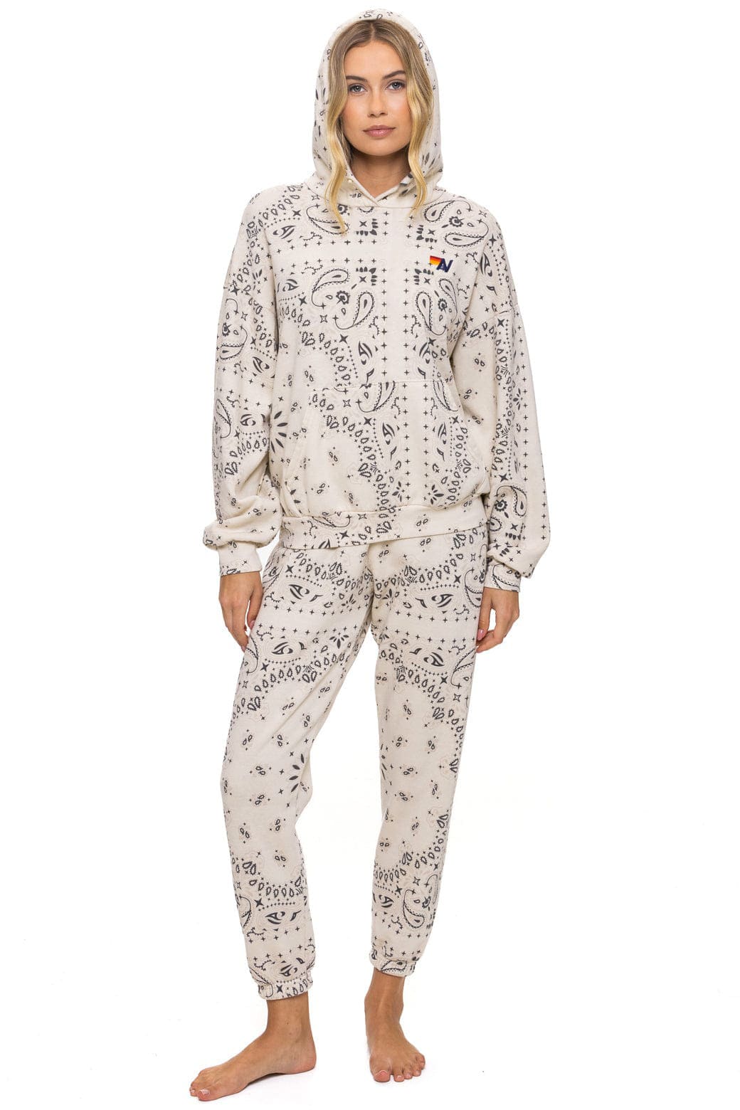 BANDANA RELAXED PULLOVER HOODIE - VINTAGE WHITE - obligato