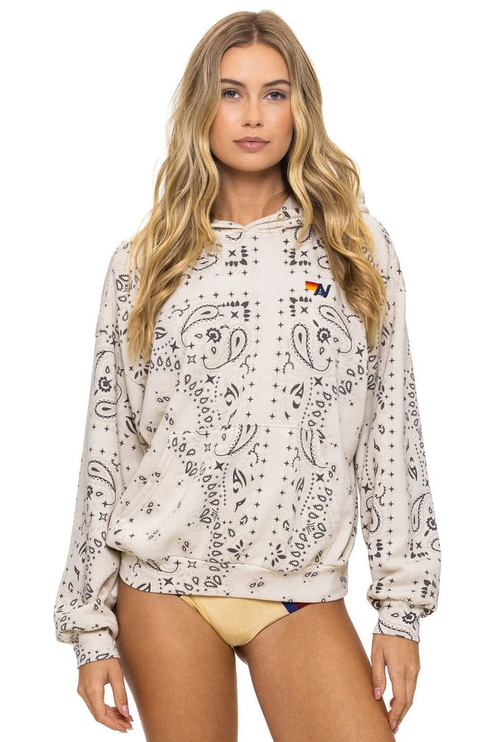 BANDANA RELAXED PULLOVER HOODIE - VINTAGE WHITE - obligato