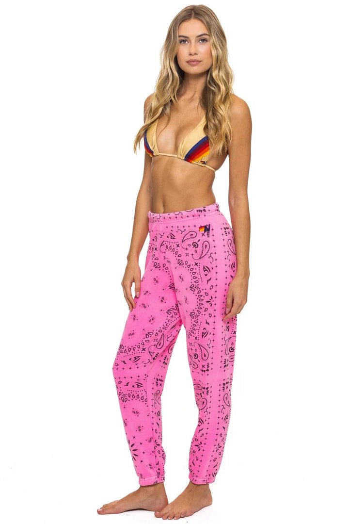 Bandana Womens Sweatpant in Neon Pink - obligato