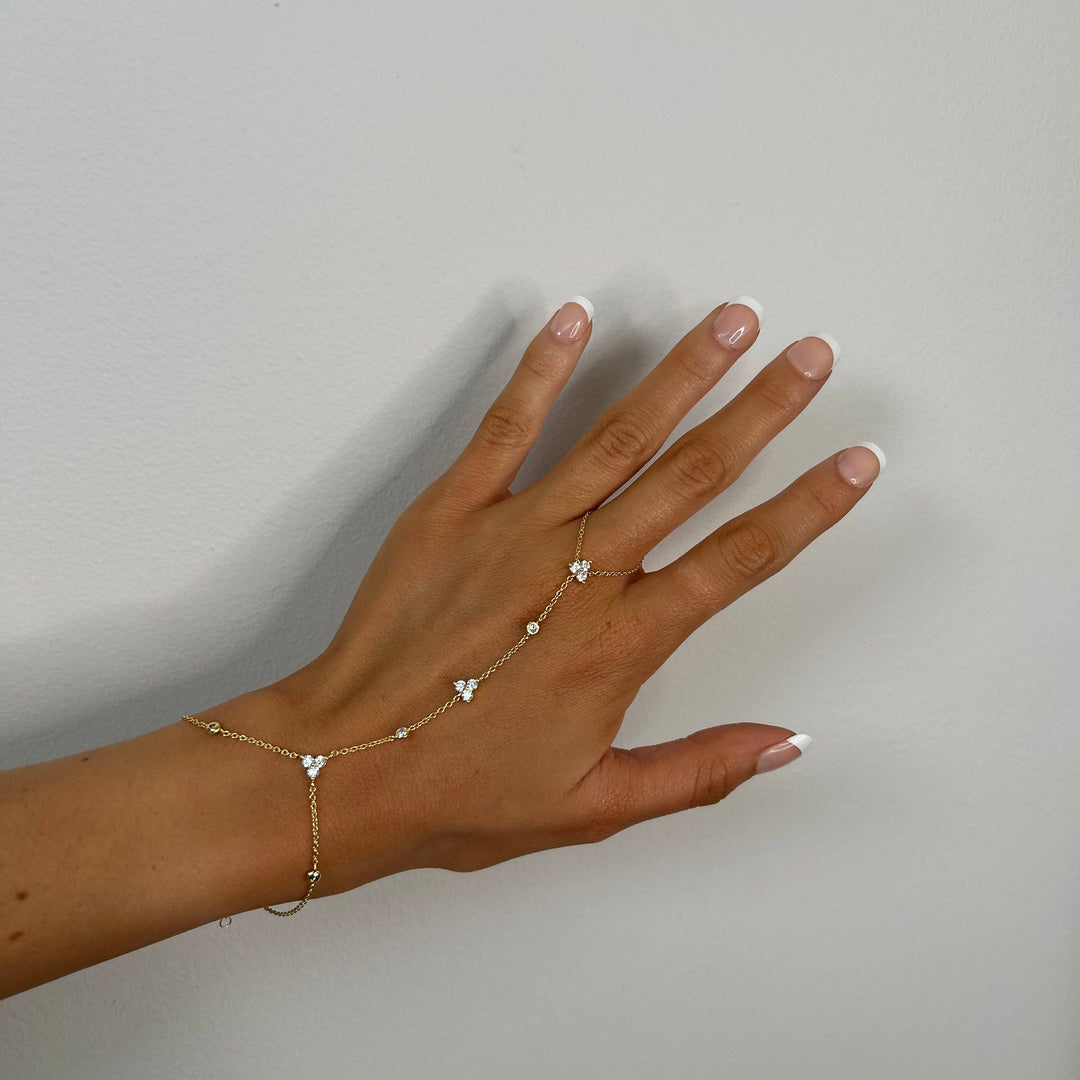 Kira Hand Chain Bracelet in Gold