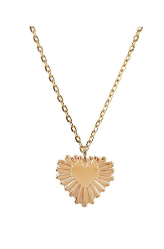 'BE CURIOUS' Mini Heart Necklace - Gold - obligato