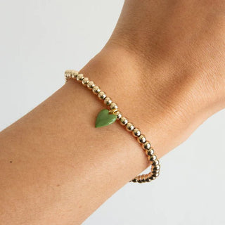 Bead Bracelet with Mini Green Heart - obligato