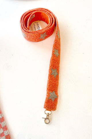 Beaded Game Day Strap Orange/Silver Star - obligato