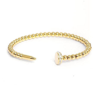 Beaded Nail Bracelet: Silver - obligato