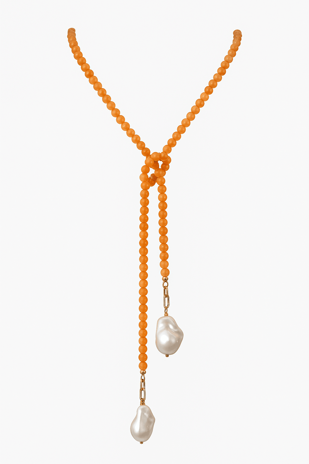 Beaded Wrap Necklace : Orange - obligato