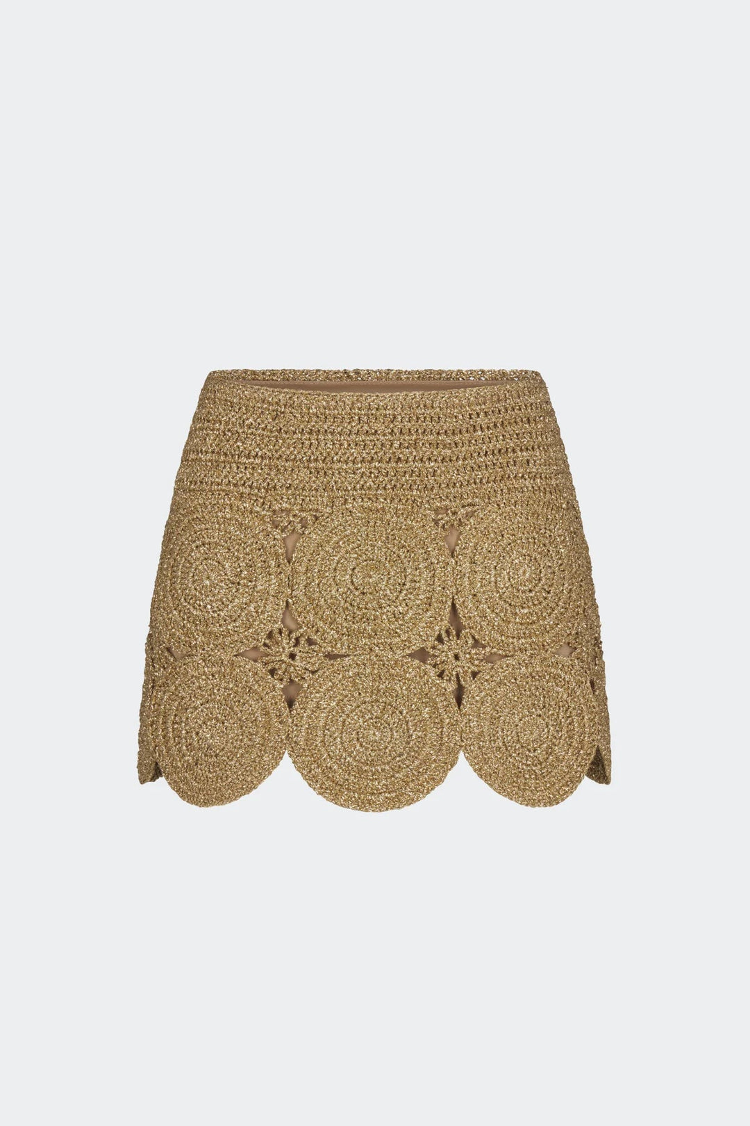 beep beep mini skirt in gold - obligato
