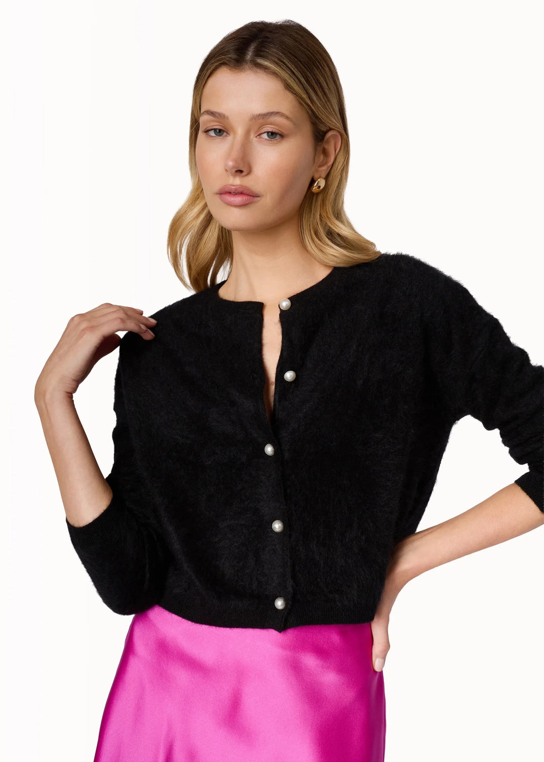 Benning Pearl Cashmere Cardigan Black - obligato
