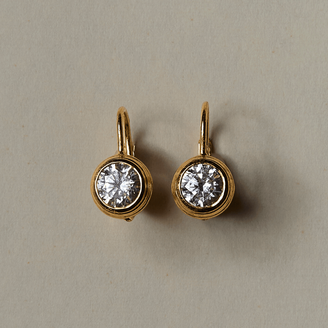 Bezel Drop Earrings - obligato