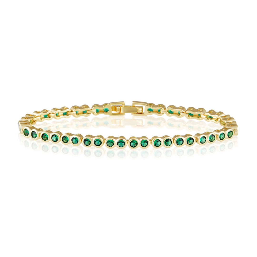 Bezel Tennis Bracelet - Emerald - obligato