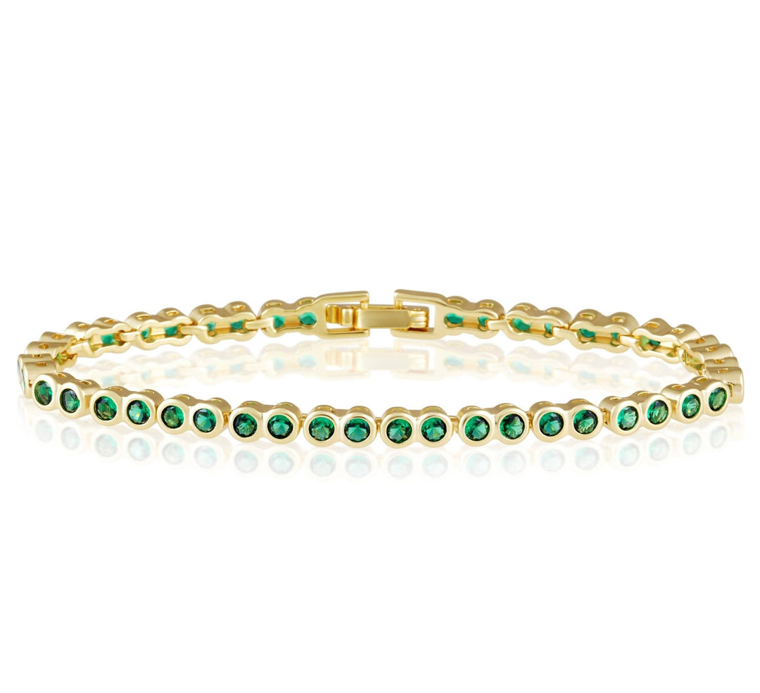 Bezel Tennis Bracelet - Emerald - obligato