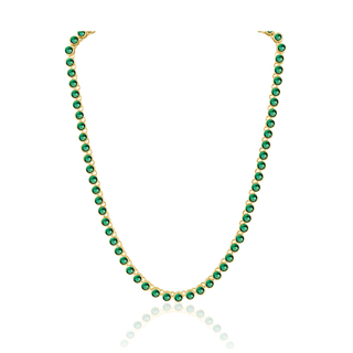 Bezel Tennis Necklace Emerald - obligato
