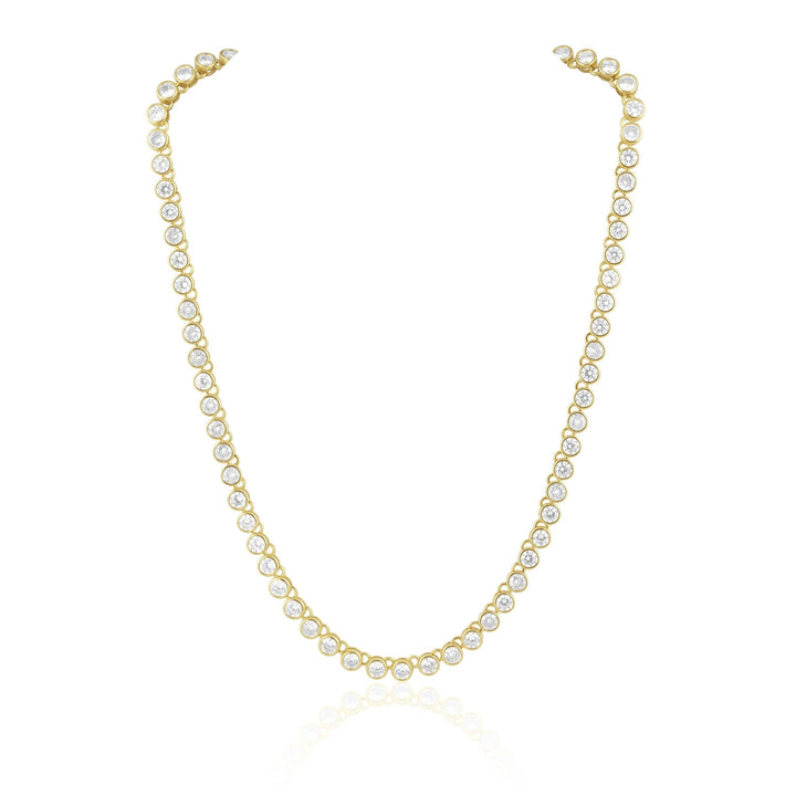 Bezel Tennis Necklace: Gold - obligato