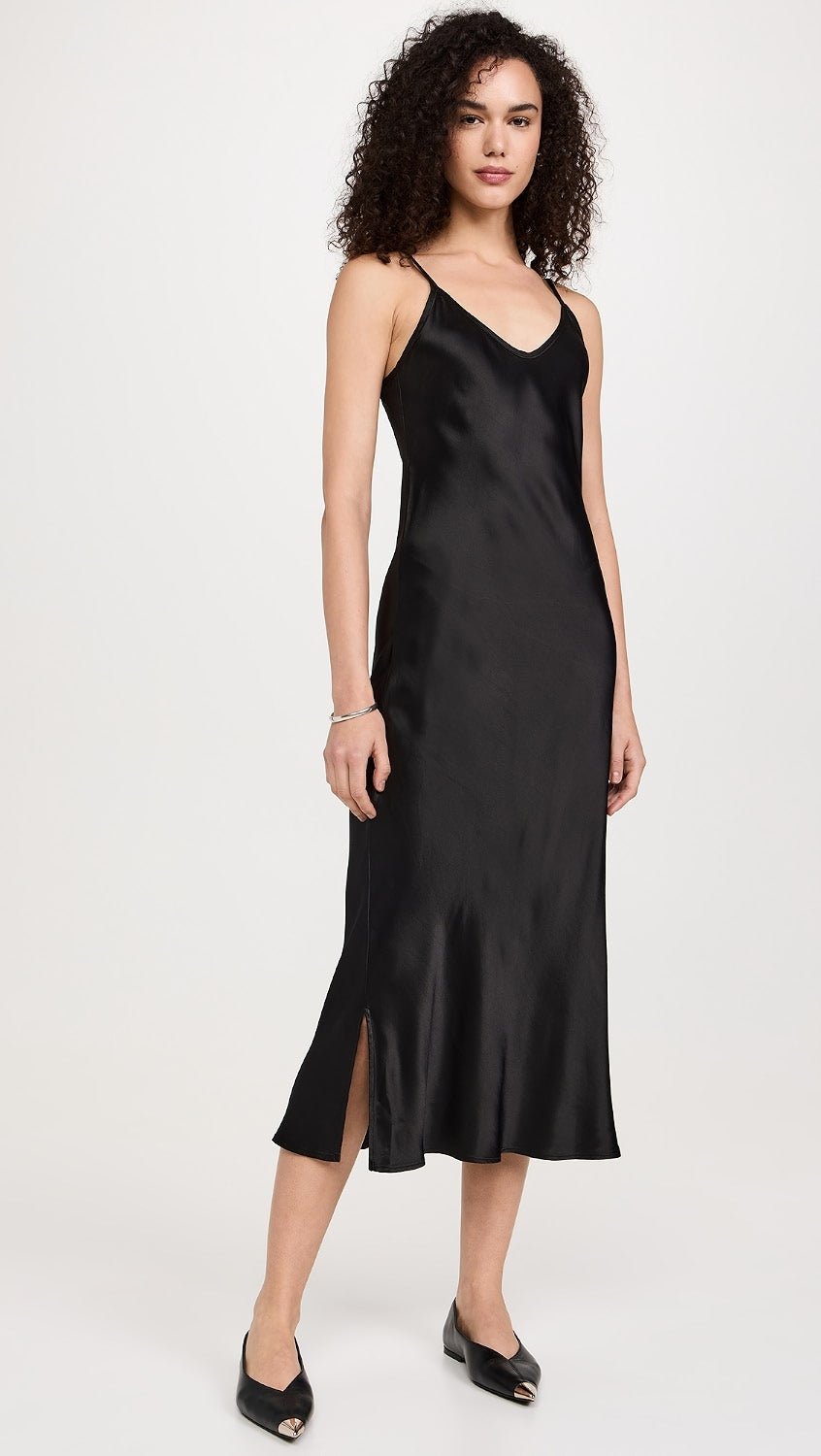 Bias Cut Slip Dress in Black - obligato
